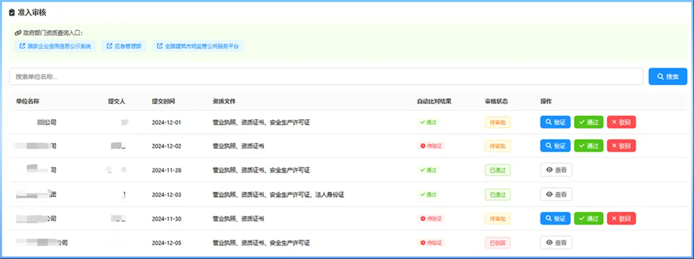 承包商资质分类分级库